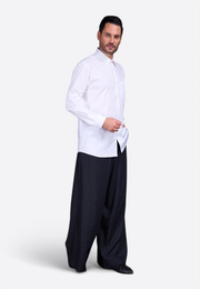 Formal white cotton men’s shirt with tailored fit by East Vibe